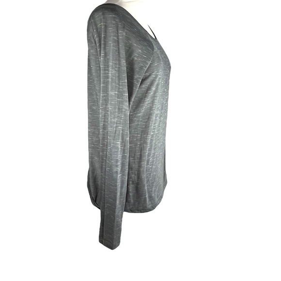 KYODAN top long sleeve cut out back round neck grey marled style usl2505 Size M - Picture 4 of 12